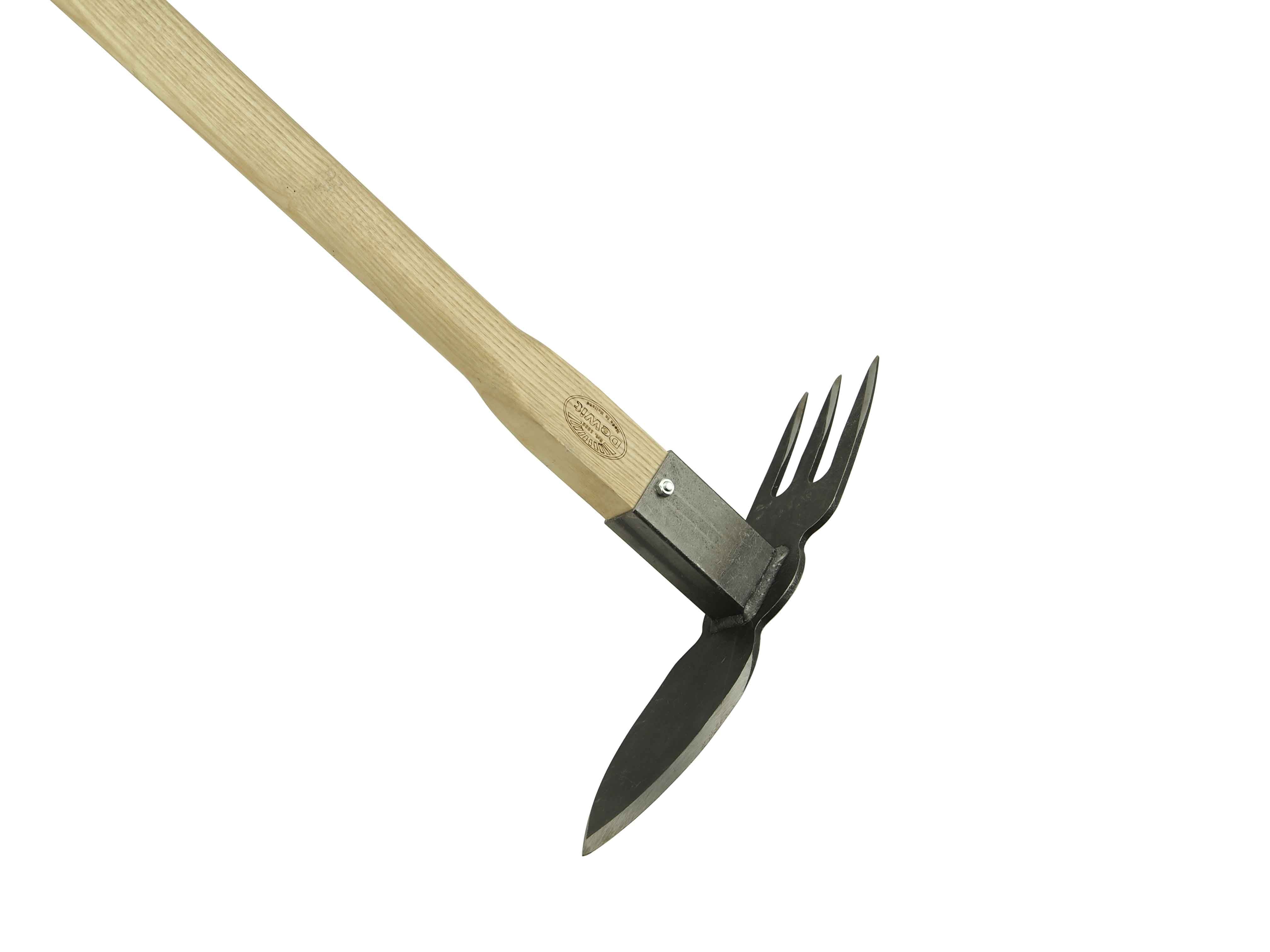 Heavy duty 3 tine double hoe with 90cm oval handle